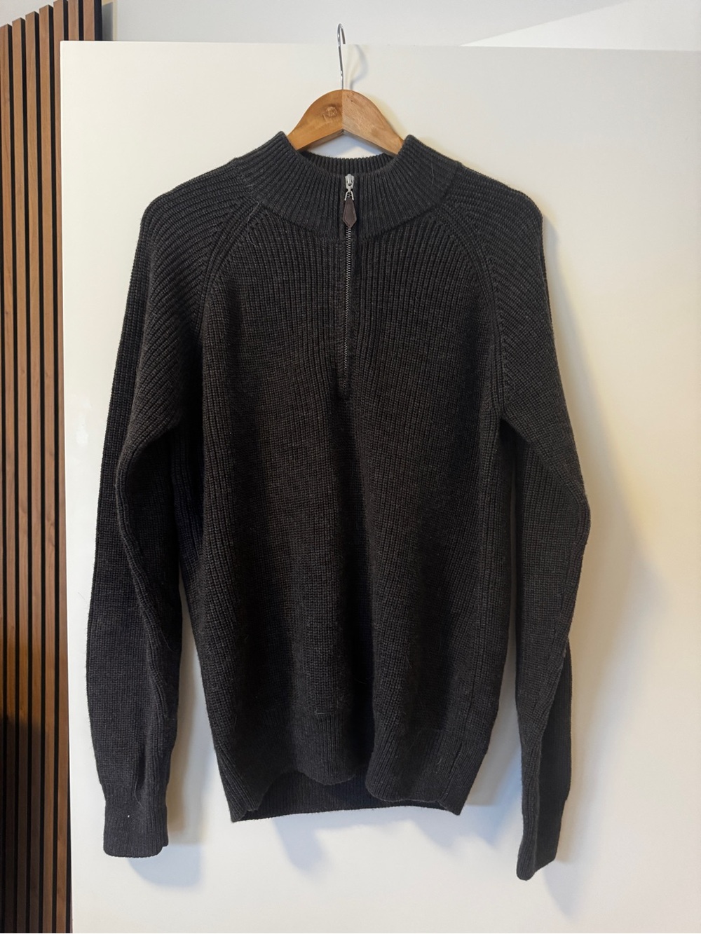 Spier & Mackay Men's Quarter-Zip Knit Sweater - Charcoal